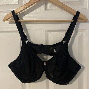 Addition ELLE ASHLEY GRAHAM black mesh & satin soft cup bra size:40D